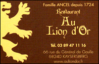 Logo restaurant Au Lion d'Or